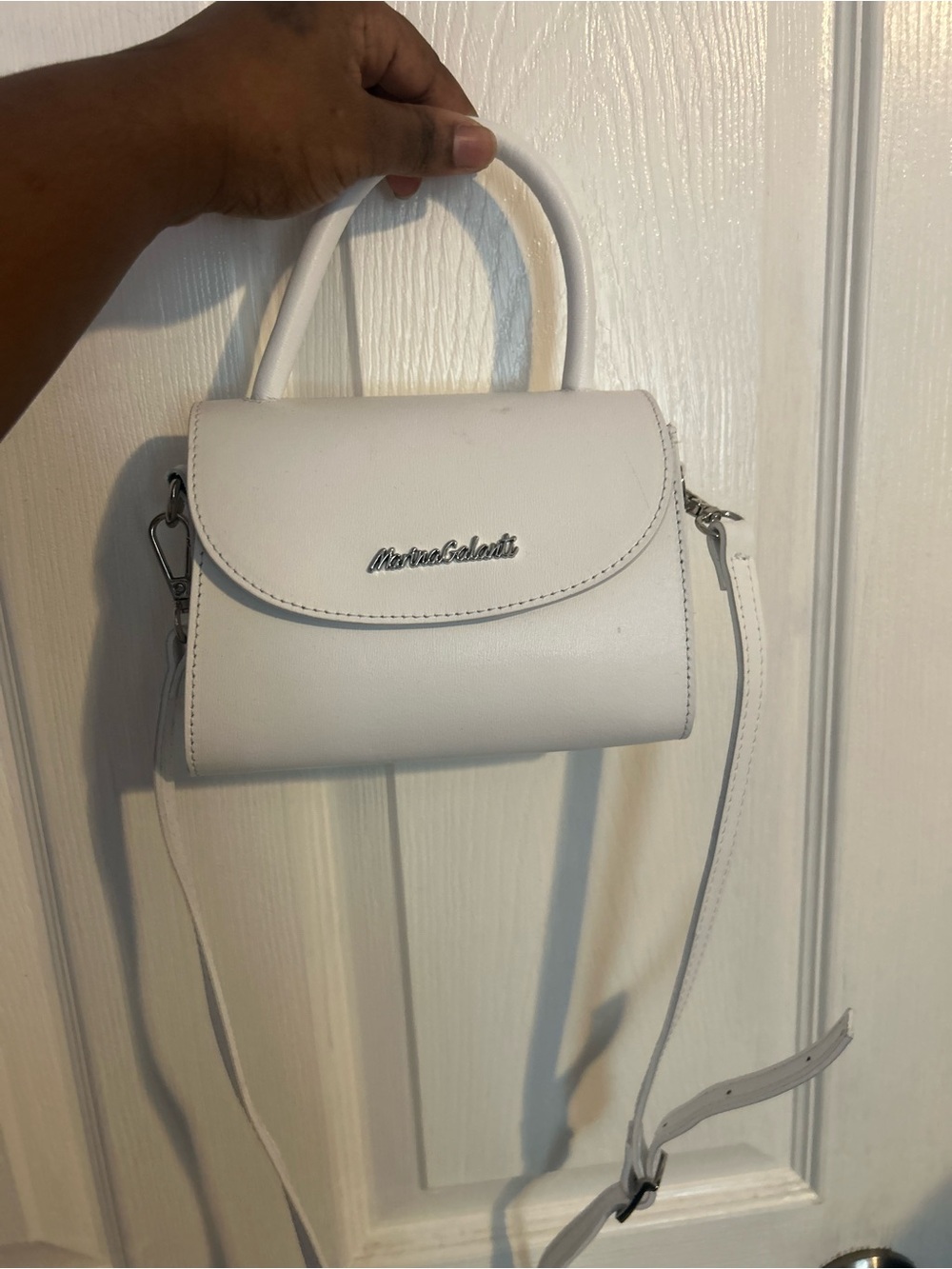Mini Top-Handle Crossbody Bag - White